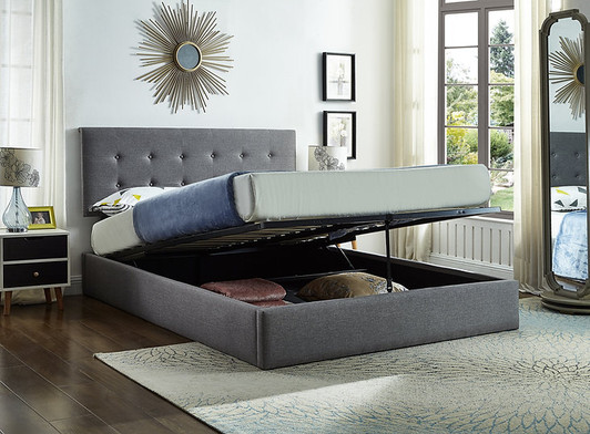 Metro Upholstered Storage Hydraulic Lift Bed