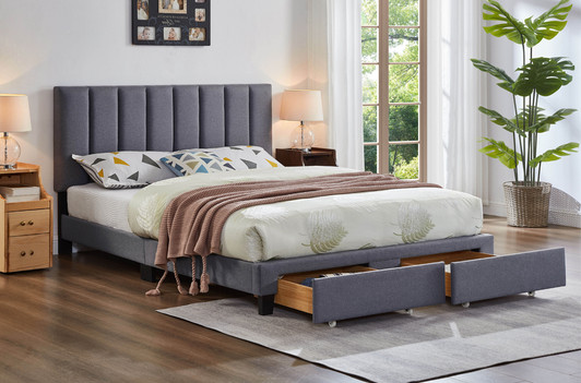 Avery Upholstered Platform Bed with Drawers