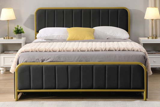 Belize upholstered platform bed with drawers