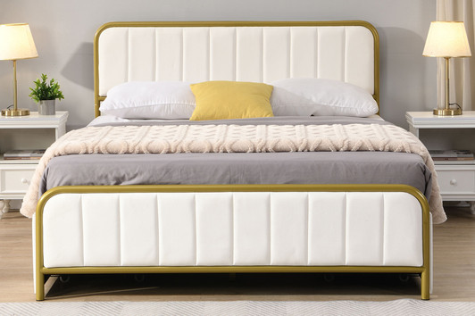 Belize upholstered platform bed with drawers