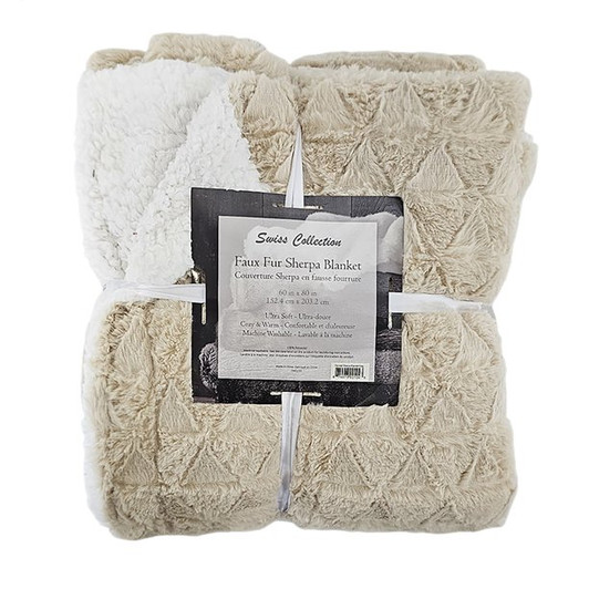 Swiss Collection Faux Fur Sherpa Blanket