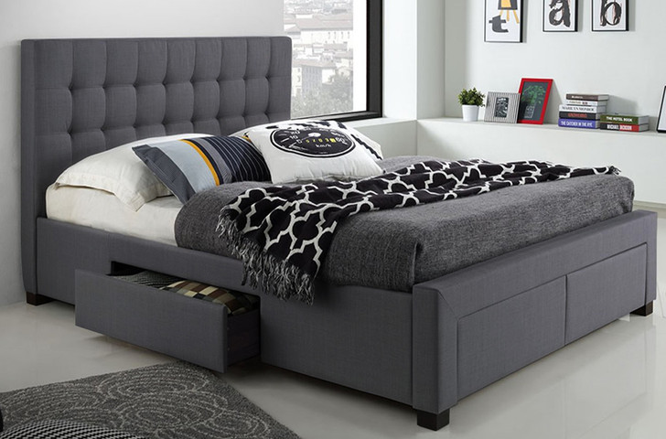 Sienna Upholstered Platform Beds with Storage Drawers Online Sale