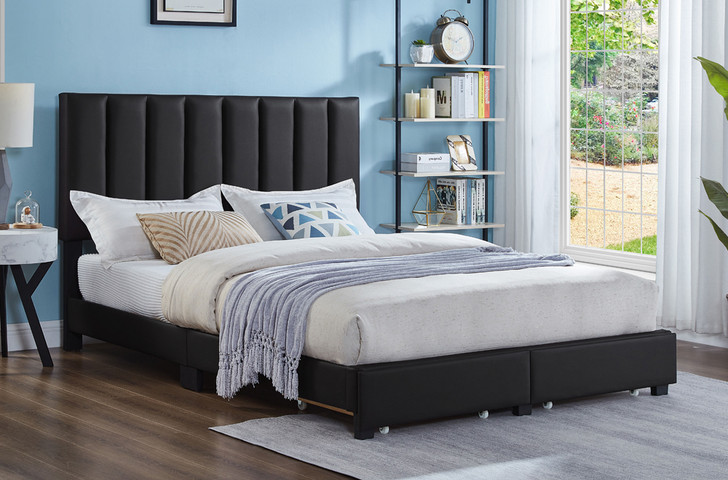 Avery Upholstered Platform Bed with Drawers