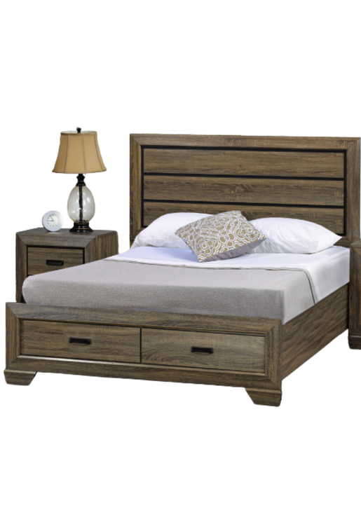 Jenna Wood Bed with Drawers Clearout