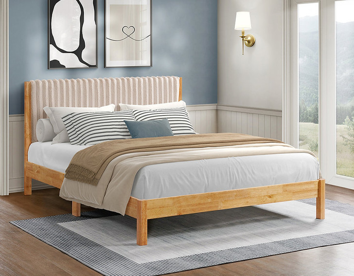 Algonquin Wood & Upholstered Panel Bed