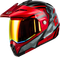 MD-74 STRIKER MODULAR HELMET W RED SHIELD BLK/GRY/RD MTLC 2X