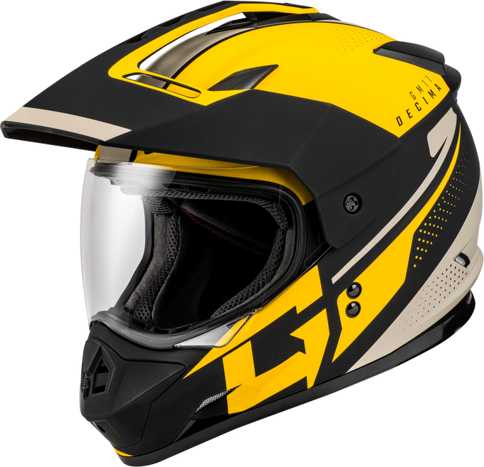 GM-11 DECIMA HELMET MATTE BLACK/YELLOW/GREY 2X GM-11 DECIMA HELMET MATTE BLACK/YELLOW/GREY 2X