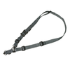 Filling the same mission requirement as the standard MS3 Sling, the MS4 can quickly switch between one-point and two-point configuration. The MS4 maintains material construction and specifications identical to that of the standard MS3, but instead of Magpul Paraclips it features two heavy-duty push-button QD Sling Swivels along with a custom steel connection ring to allow one to two-point convertibility. This modification allows compatibility with QD sling cups commonly found on lower receivers, receiver end plates, buttstocks, and many low-profile forward QD Sling Mounts. The MS4 Dual QD GEN2 incorporates a new low profile quick-adjust Slider which minimizes bulk and allows for secure, yet effortless, sling adjustment. Webbing length has also been increased for a comfortable fit with all body types and armor configurations. Made in U.S.A. and 100% Berry Amendment compliant.