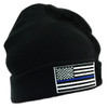 Thin Blue Line Flag Black Beanie