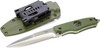 Hoffner Hand Spear Knives, OD-Green Handle/Sheath, Silver Combo Blade