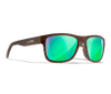 Wiley X Ovation AC6OVN07 Matte Woodgrain/Captivate Polarized Green Mirror