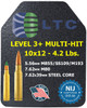 LTC Level 3 M855 5.56mm Rated 10x12 Armor Plates SAPI Cut Multi-Curve 4 Lbs.