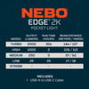 Nebo Edge 2K EDC Tactical Rechargeable Flashlight 2000 Lumens