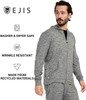 Ejis Men's Conquest Athletic Full Zip Heather Light Grey Hoodie