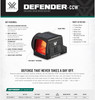 Vortex Defender Ultra-Rugged Enclosed Solar Micro Muti-Reticle Red Dot Sight Vortex Defender Ultra-Rugged Enclosed Solar Micro Muti-Reticle Red Dot Sight
