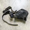 DK9 Black Leather Police Dog Agitation Muzzle, Mesh Vent, Quick-Release, Police Trade