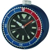 Seiko QHE207LLH Heritage Design in Metallic Blue/Red Alarm Clock 9.7cm