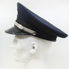 Bayly Police Uniform Service Cap, Navy Blue Dress Hat w/ Silver Strap, Police Trade