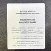 Battle Steel 851-1114 Level IIIA Polyethylene Ballistic Panel 11"x14", New/Old Stock