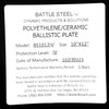 Battle Steel Level IV 10x12 Ceramic & Polyethylene Hard Armor Plate, Shooters Cut, New/Old Stock