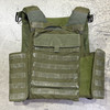 First Choice Armor MF1117 Hostage Rescue Vest, OD Green MOLLE Plate Carrier w/ Level IIIA Soft Armor Panels, Police Trade