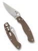 Spyderco C36MPCW2 Military 2 Brown Canvas Micarta CPM CRU-Wear Knife 4" Plain Edge
