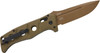 The Benchmade 2750FE-04 Auto Adamas, designed by Shane Sibert, is a hard-use automatic folding knife built for tactical and heavy-duty applications. Featuring rapid deployment via Benchmade's Auto AXIS mechanism, this folder delivers reliable, one-handed operation when speed is critical. The 3.78-inch drop point blade is crafted from MagnaCut steel, offering a superb balance of toughness, edge retention, and corrosion resistance. This flat-ground blade is finished with a Flat Dark Earth Cerakote coating for added protection and minimal reflectivity. The handle features textured OD green G10 scales, providing a secure, comfortable grip under demanding conditions. At an overall length of 8.89 inches and weighing 5.81 ounces, this tough folder is ready for anything. Includes a ballistic nylon sheath and reversible pocket clip.