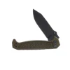Half Face Blades Disaster Folder- Anodized OD Green Handle/Nitride Black Blade Dimpled Grip Deep Carry Pocket Clip Knife