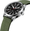 Military Sport Analog Quartz Nylon Strap Waterproof Silver/Black/Green Watch