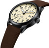 Military Sport Analog Quartz Leather Strap Waterproof Brown/Black/Yellow Watch