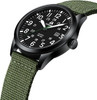 Military Sport Analog Quartz Nylon Strap Waterproof Black/Black/Green Watch