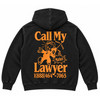 Call My Lawyer Cherub Hoodie, Black/Gold