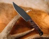Half Face Blades Crow Scout Lava Flow Carbon Armor Black Cerakote Allen Bolts Textured Grip Knife