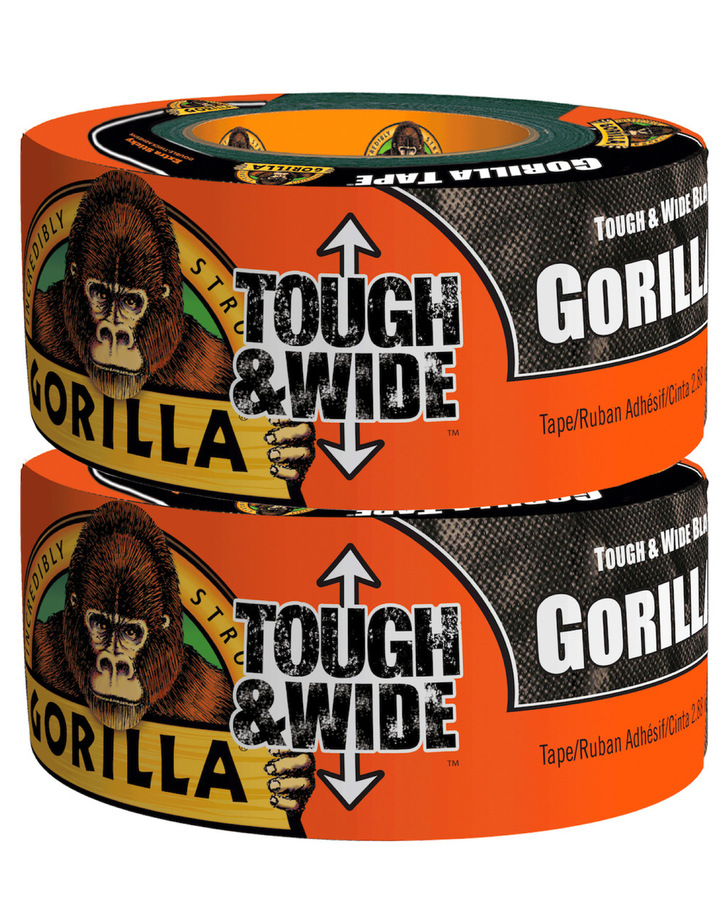 Gorilla Duct Tape XWide 2.88" x 30 Yard 2/Pack BLACK