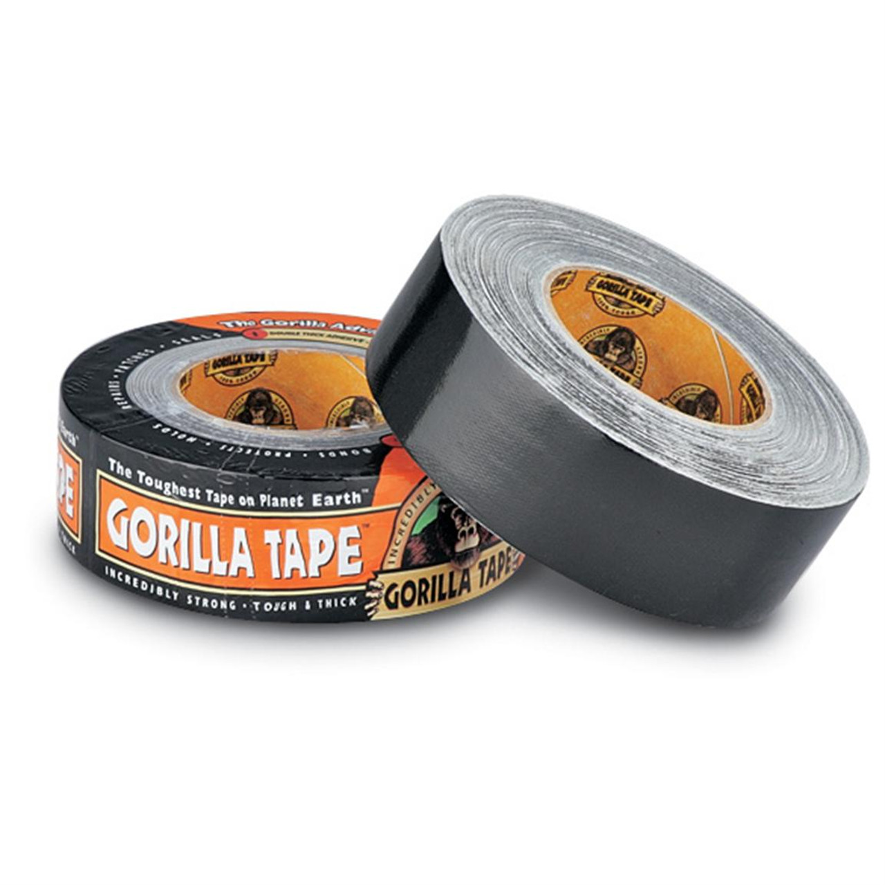 Gorilla Duct Tape Double Thick Adhesive 1.88in x 30 yd Black Silver White  Bundle