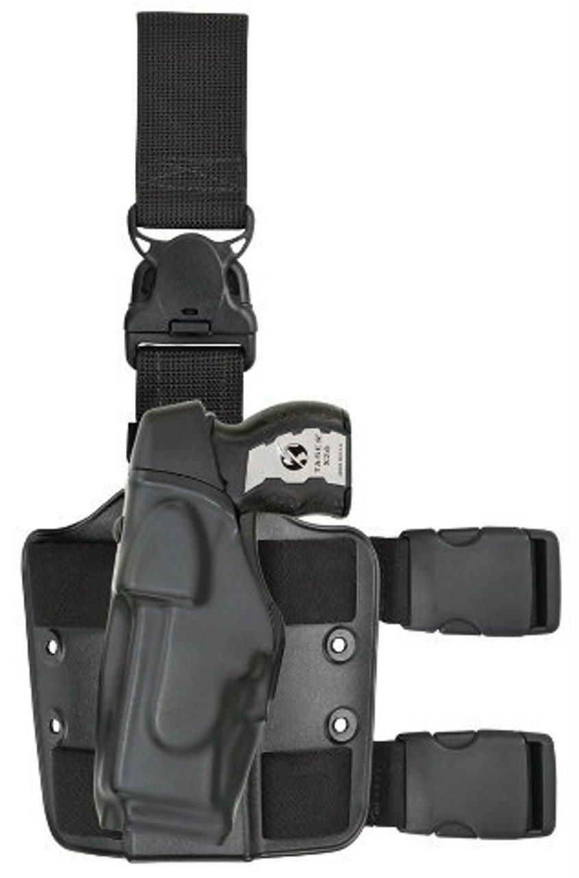 Safariland 6375 ALS EDW Holster w/6005 Leg Shroud for Taser X26 - Right  Hand - Black - STX Tac