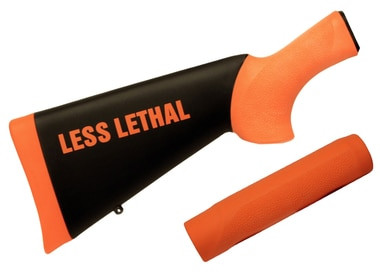Hogue 08742 OverMolded Less Lethal Black/Orange Fits