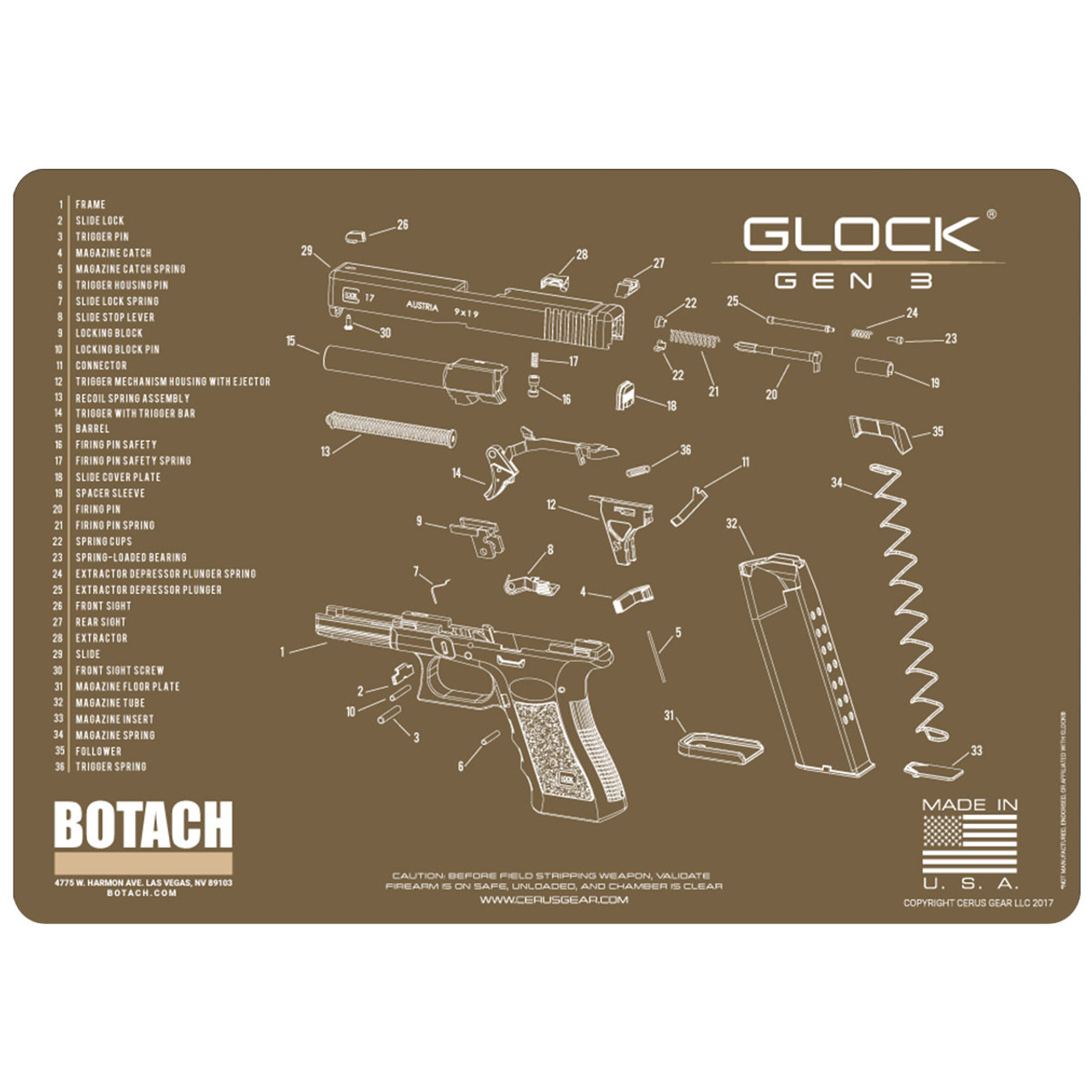 FLISSA Gun Cleaning Mat Set For Glock AR 12x36 Gun Cleaning Bench  Non-Slip 8PC