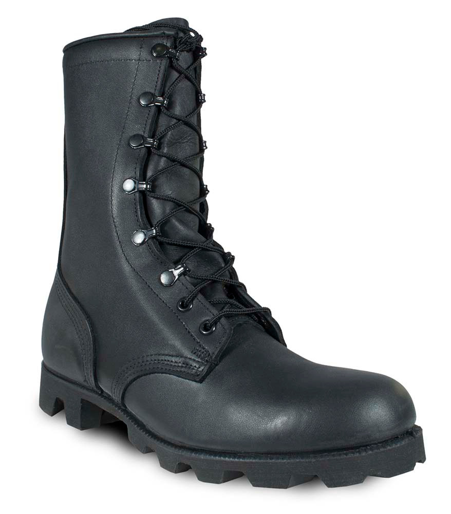 McRae 6189 Black All-Leather Combat Boot w/Panama Sole On Sale