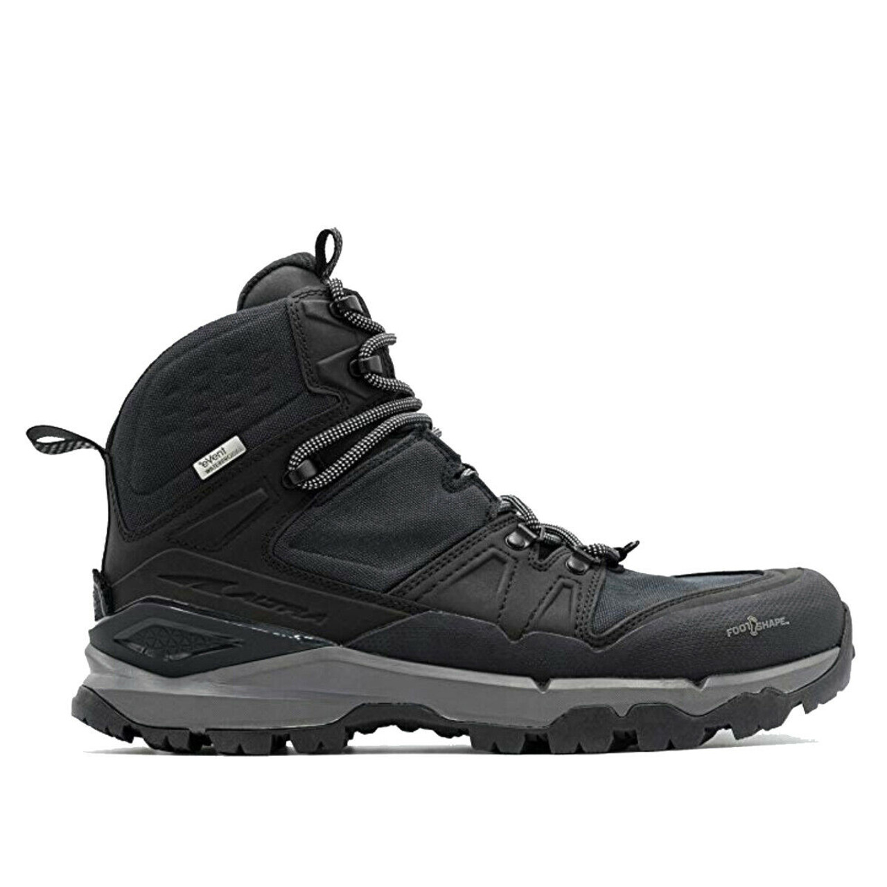 black waterproof hiking boots