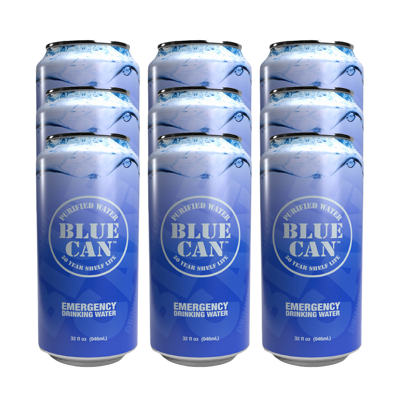Blue Can Water BIG BLUE Emergency Canned Drinking Water, 32 oz (Case of 9)