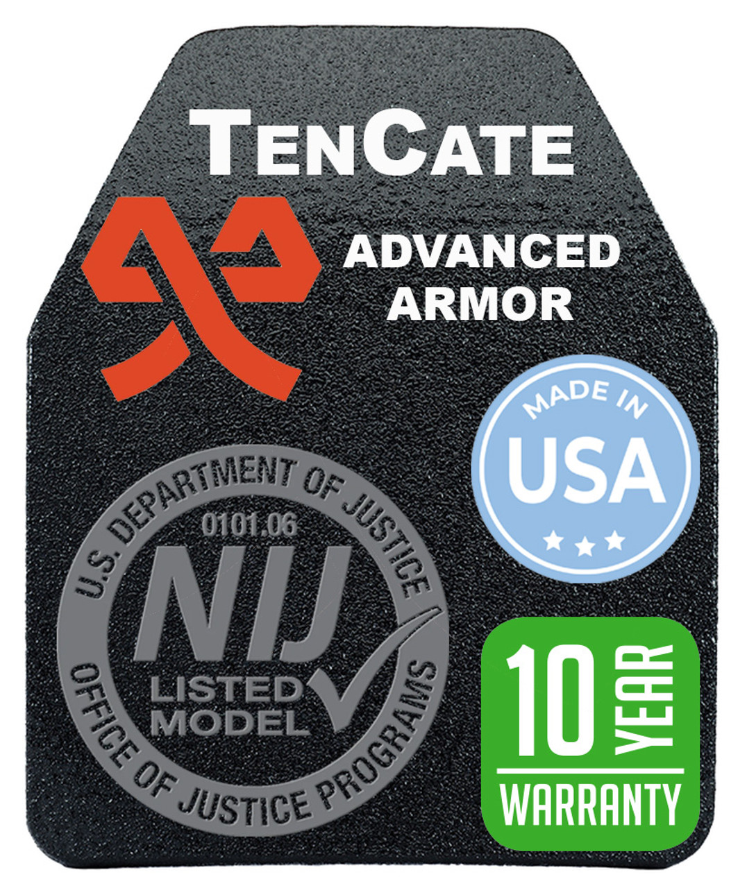 TENCATE NIJ Certified Level 3 Special Threats Armor Plates M855 AP 