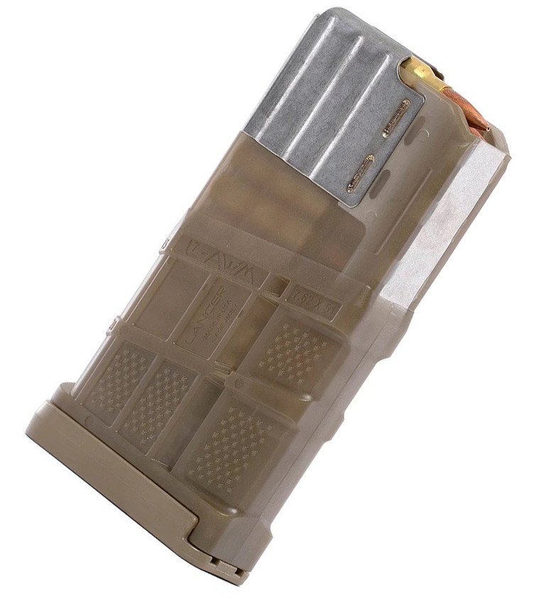 Lancer L7AWM 7.62mm & 6.5CM 20-Round Magazine Translucent FDE On