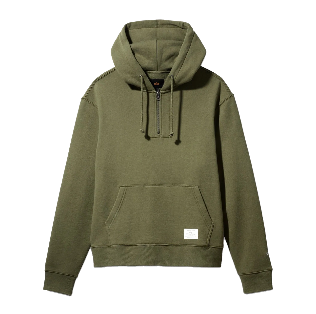 - Industries Olive Quarter Alpha Hoodie Essential Zip