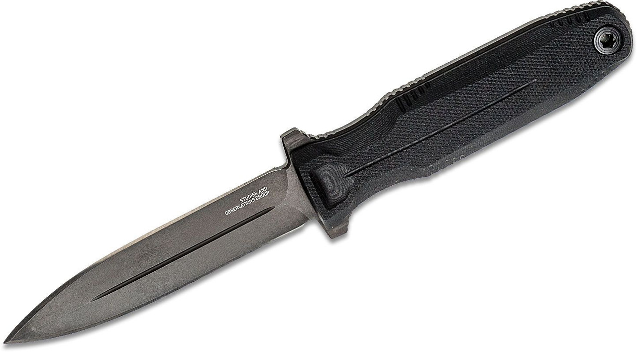 SOG Pentagon FX Blackout Fixed Blade Dagger Knife 4.8