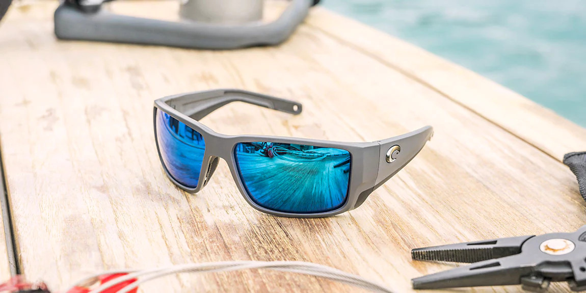 thumbnail image 2 of Costa Del Mar Blackfin Pro Sunglasses – Tiger Shark Frame / Green Mirror 580G Glass – New 2 of 5
