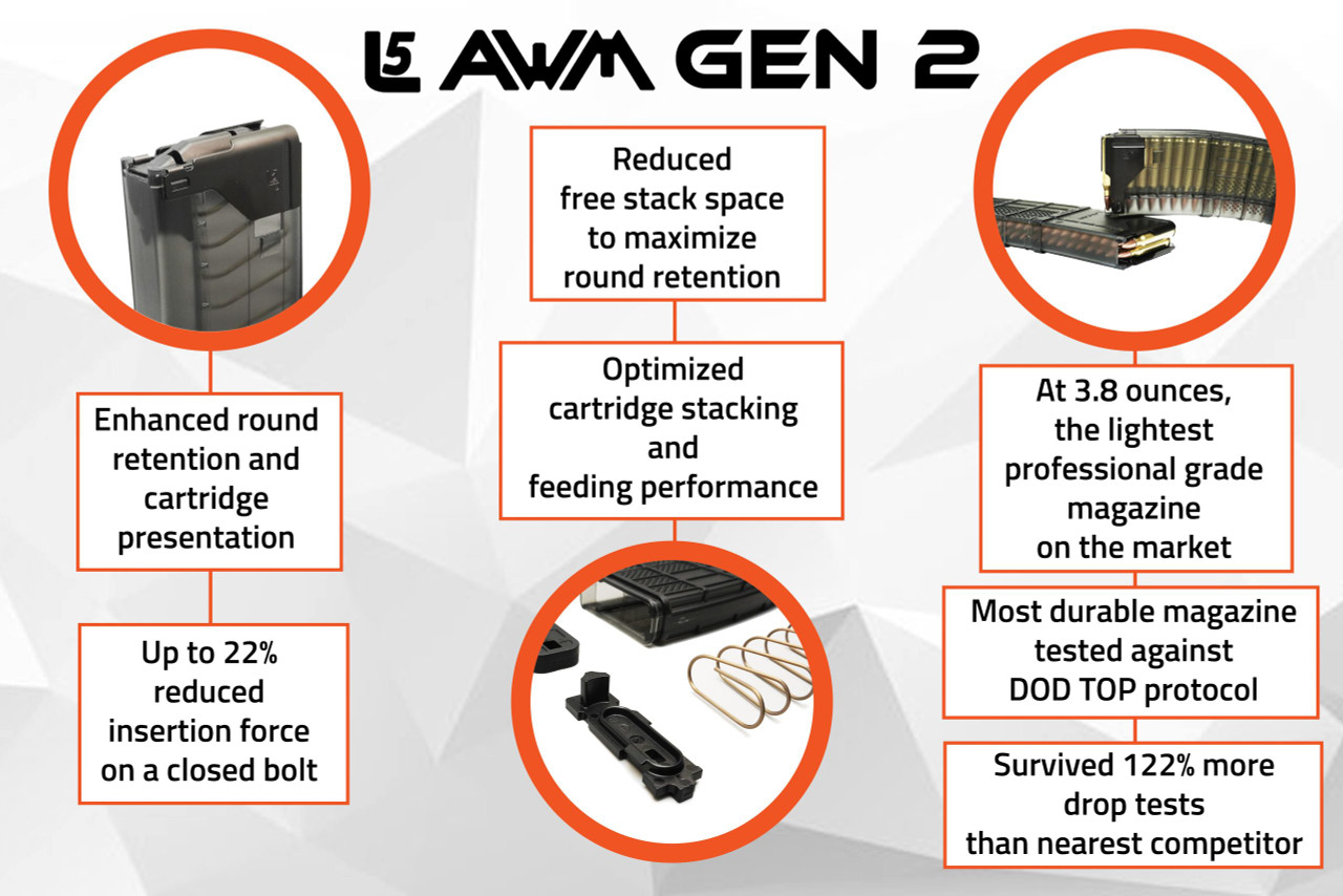 Lancer L5AWM GEN2 5.56mm Magazines - Botach