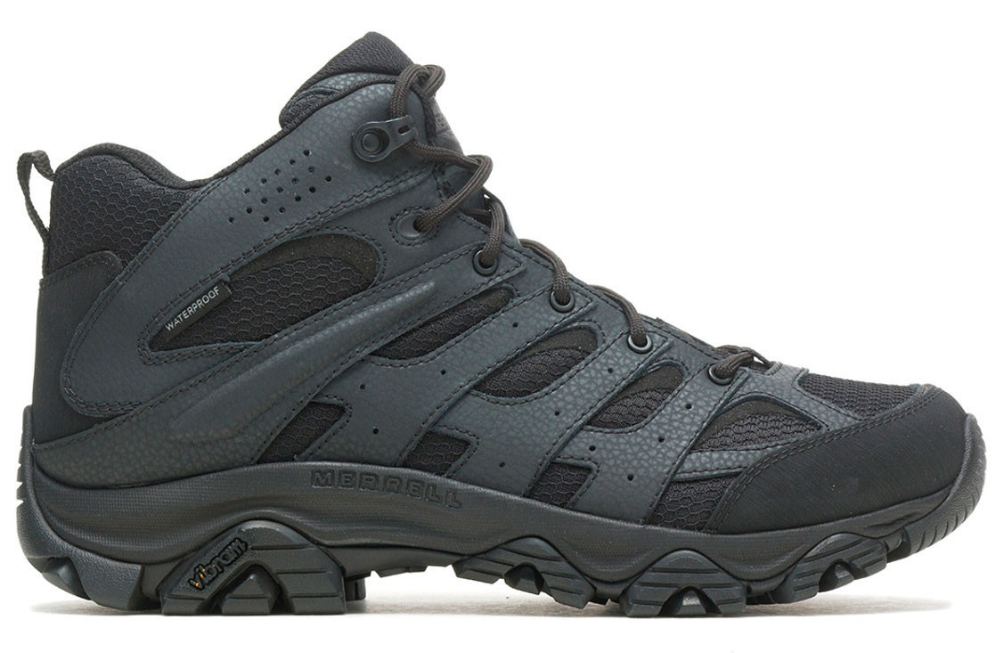 Merrell Men's Moab 3 Mid Tactical Waterproof Black Boot On Sale