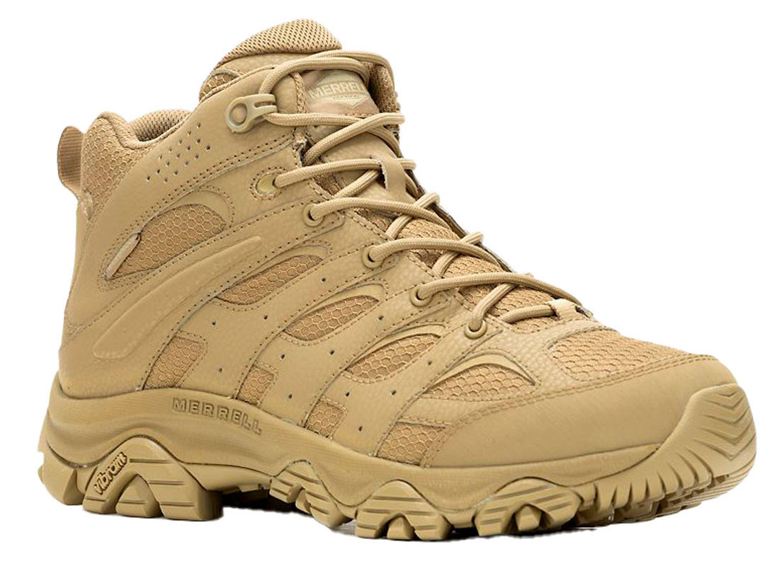 Merrell Men's Moab 3 Mid Tactical Waterproof Coyote Boot On Sale