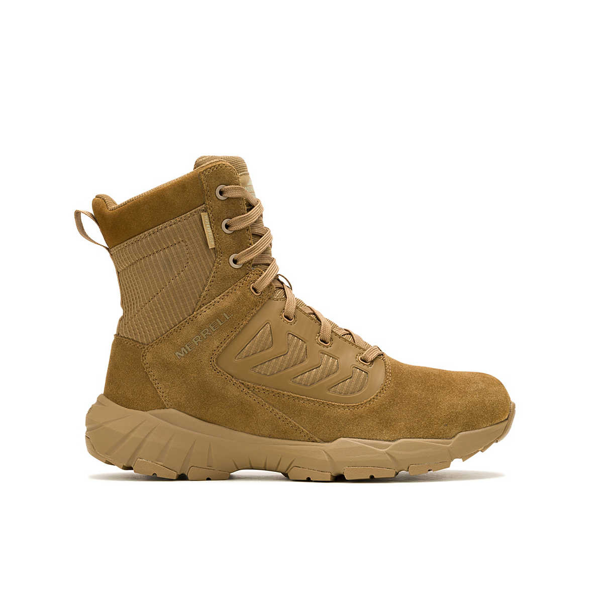 Merrell Men's Fullbench Tactical 8'' Zip Waterproof Coyote Boot On